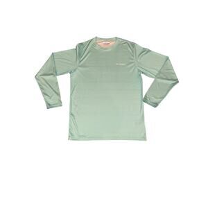 COLUMBIA  OMNI-SHADE PFG MEN'S LONG SLEEVE LIGHT GREEN SHIRT
